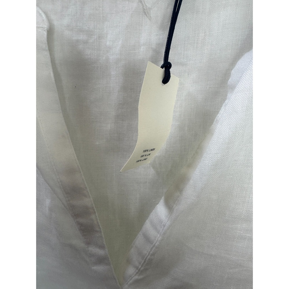 Gap Popover Linen Short Sleeve Top Optic White Women Large Summer Blouse - Picture 7 of 12
